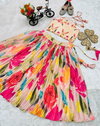 OC 194 Heavy Chinon Silk With Soft Printed Work Lahenga With Choli Dupatta Suppliers In India